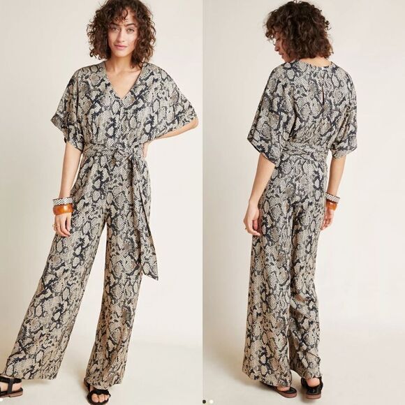 Anthropologie | Seen Worn Kept Snake-Printed Jumpsuit
NEW Size 4 - Picture 1 of 7